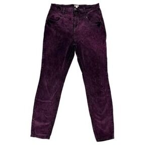 Ecoté Velvet High Waisted Tapered Purple Pants Size 32 Boho Hip Hop Urbancore
